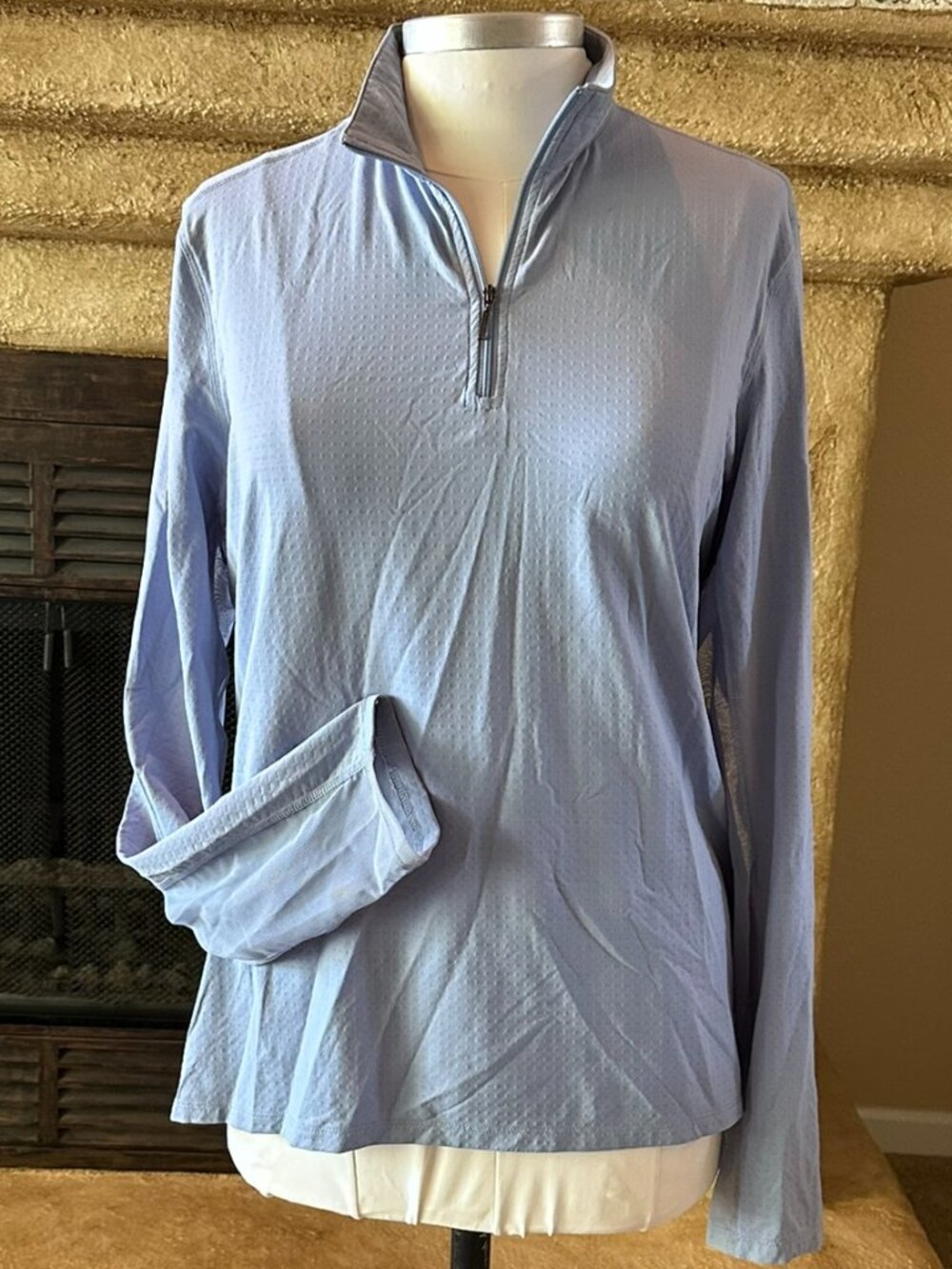 NWOT Equestrian riding quarter-zip with Mesh sheer sleeves